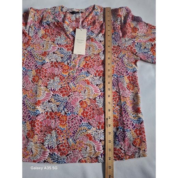 Dokotoo Women's Casual V-Neck Easel Floral Print Long Sleeve Blouses Small - Picture 4 of 8